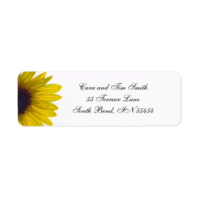 Étiquettes d'adresse de retour de tournesol classi (Devant)