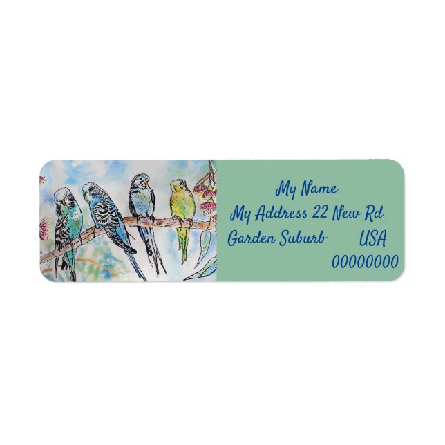 Étiquettes d'adresse de retour des bougies bleues (Devant)