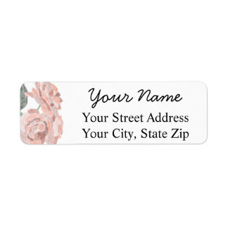 Étiquettes d'adresse de retour des Roses Pastel