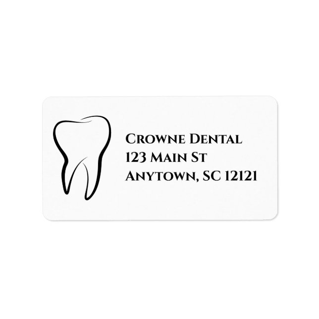 Étiquettes d'adresse de retour du bureau des denti (Devant)