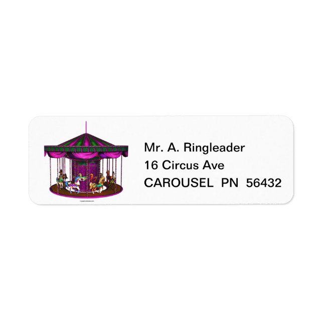 Étiquettes d'adresse de retour du carrousel pourpr (Devant)