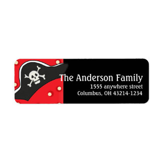 Étiquettes d'adresse de retour du Casquette pirate