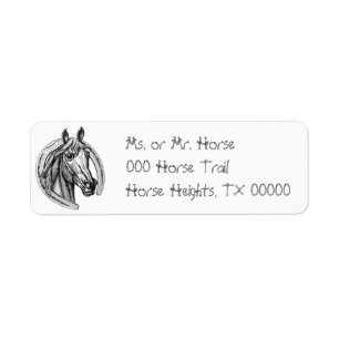 Étiquettes d'adresse de retour du cheval et du fer