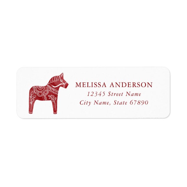 Étiquettes d'adresse de retour du cheval rouge (Devant)