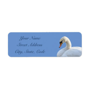 Étiquettes d'adresse de retour du cygne blanc