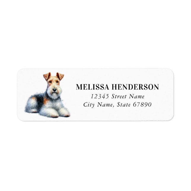 Étiquettes d'adresse de retour du fil Fox Terrier (Devant)