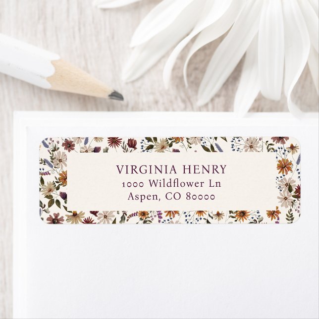 Étiquettes d'adresse de retour du Fleur sauvage d' (Fall Wildflower Return Address Labels
)
