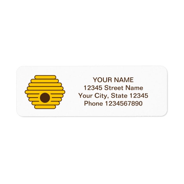 Étiquettes d'adresse de retour du logo Beehive pou (Devant)