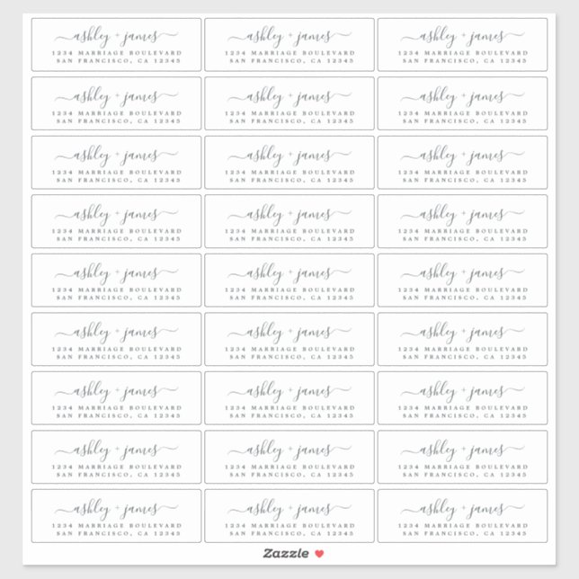 Étiquettes d'adresse de retour du mariage 4,45 x 1 (Feuille)