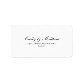 Étiquettes d'adresse de retour du Mariage blanc