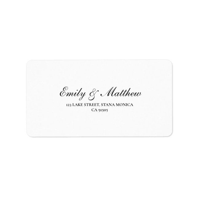 Étiquettes d'adresse de retour du Mariage blanc (Devant)