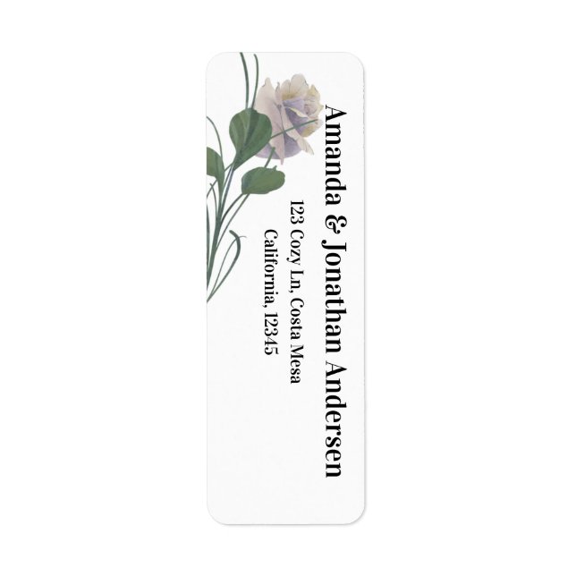 Étiquettes d'adresse de retour du Mariage de fleur (Devant)