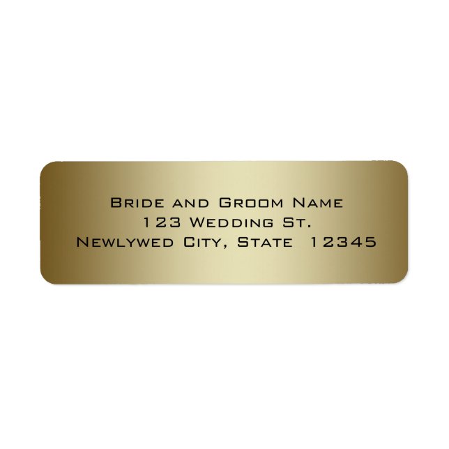 Étiquettes d'adresse de retour du Mariage d'or (Devant)