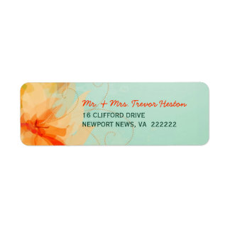 Étiquettes d'adresse de retour du mariage - Floral