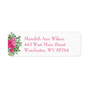 Étiquettes d'adresse de retour du Mariage floral r