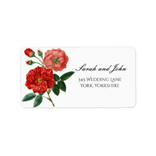 Étiquettes d'adresse de retour du Mariage floral v
