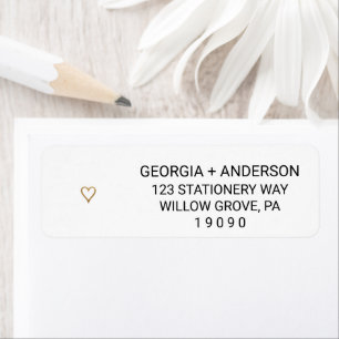 Étiquettes d'adresse de retour du Mariage Gold sim