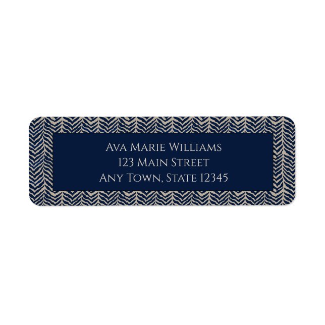 Étiquettes d'adresse de retour du Mariage Herringb (Devant)