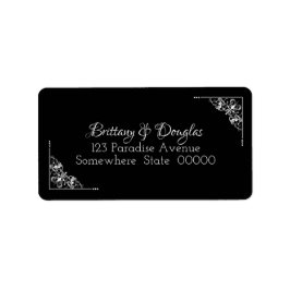 Étiquettes d'adresse de retour du Mariage noir et