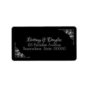 Étiquettes d'adresse de retour du Mariage noir et 