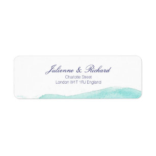 Étiquettes d'adresse de retour du Mariage Turquois