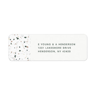 Étiquettes d'adresse de retour du Motif Terrazzo m