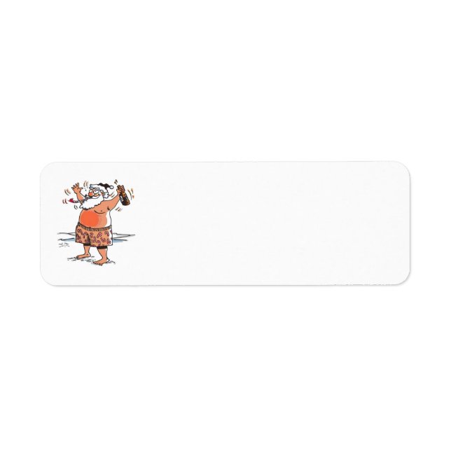 Étiquettes d'adresse de retour du Père Noël ivre (Devant)