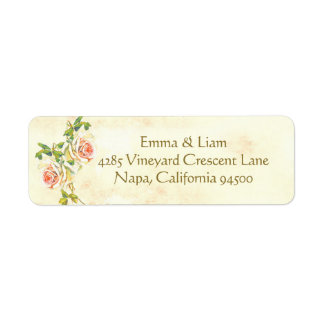 Étiquettes d'adresse de retour du Rose antique