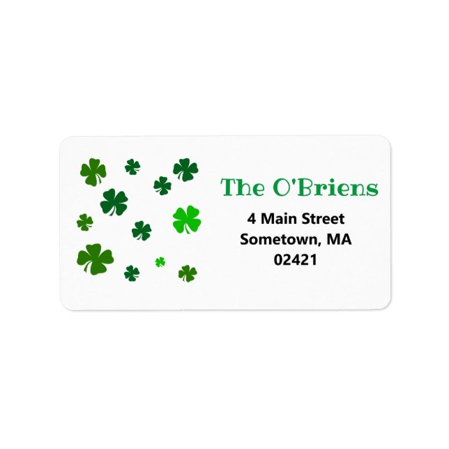Étiquettes d'adresse de retour du Shamrock irlanda (Devant)