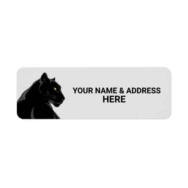 ÉTIQUETTES D'ADRESSE DE RETOUR EN CHAT WILD NOIR P (Devant)