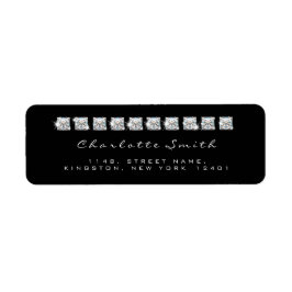Étiquettes d'adresse de retour en noir diamant