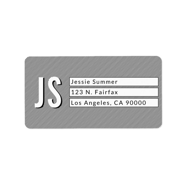 Étiquettes d'adresse de retour en noir et blanc co (Devant)