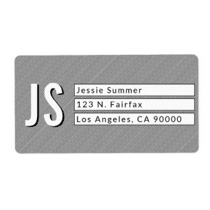 Étiquettes d'adresse de retour en noir et blanc co