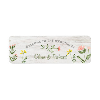Étiquettes d'adresse de retour Floral Aquarelle Pa