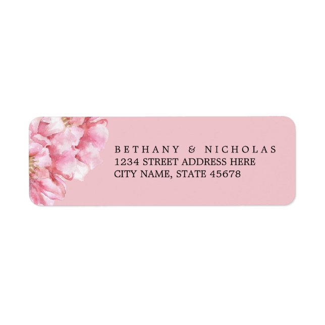 Étiquettes d'adresse de retour Floral Chic / Rose (Devant)