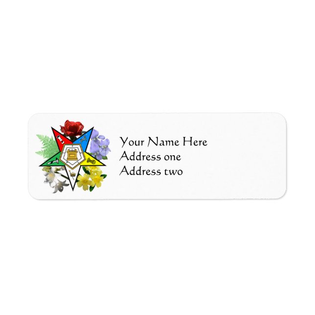Étiquettes d'adresse de retour Floral Etoile orien (Devant)