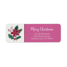 Étiquettes d'adresse de retour Floral Folk Noël
