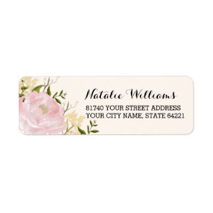 Étiquettes d'adresse de retour florales