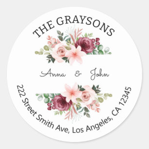 Étiquettes d'adresse de retour florales