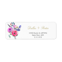 Étiquettes d'adresse de retour florales