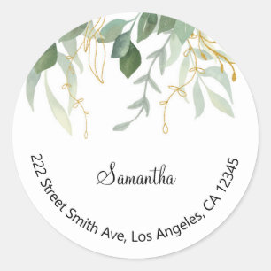 Étiquettes d'adresse de retour florales