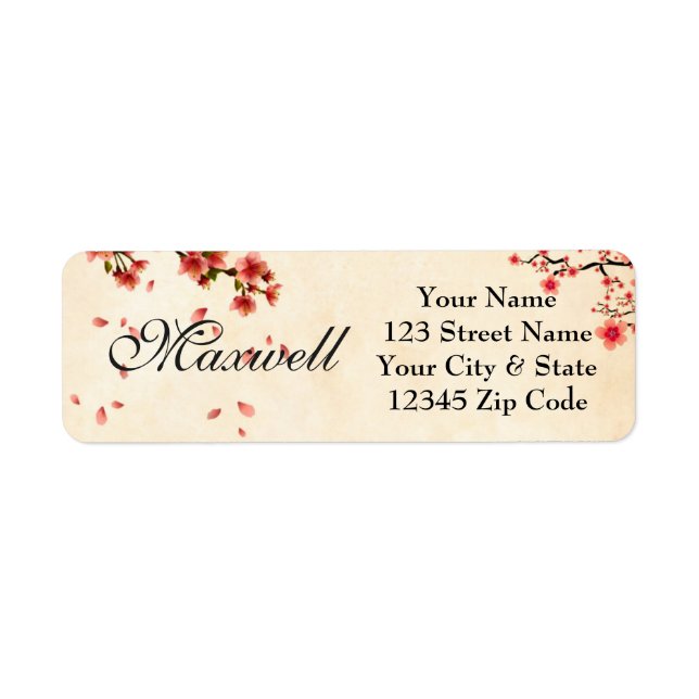 Étiquettes d'adresse de retour florales rose perso (Devant)