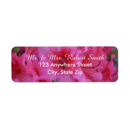 Étiquettes d'adresse de retour florales rose vif