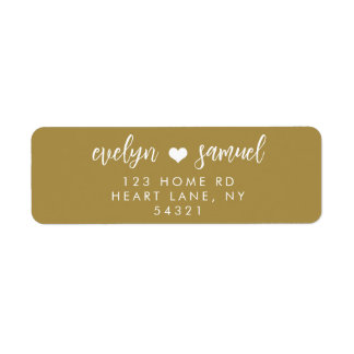 Étiquettes d'adresse de retour Gold et White