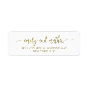 Étiquettes d'adresse de retour Gold Script moderne