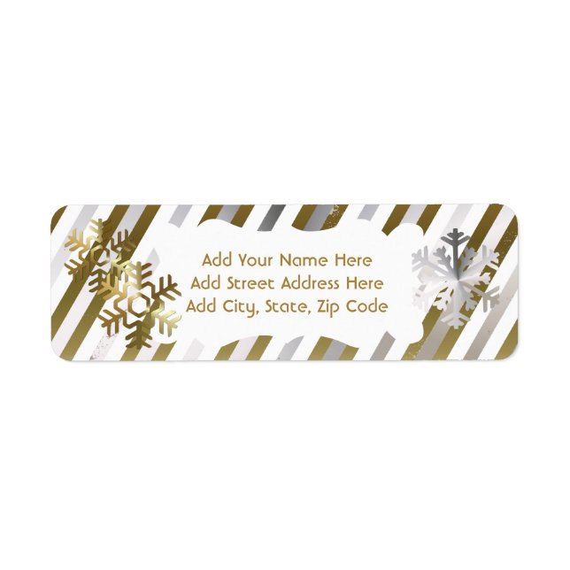 Étiquettes d'adresse de retour Gold, Silver, White (Devant)
