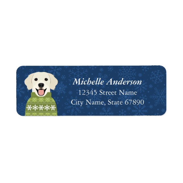 Étiquettes d'adresse de retour Golden Retriever (Devant)