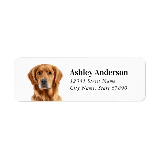Étiquettes d'adresse de retour Golden Retriever (Devant)
