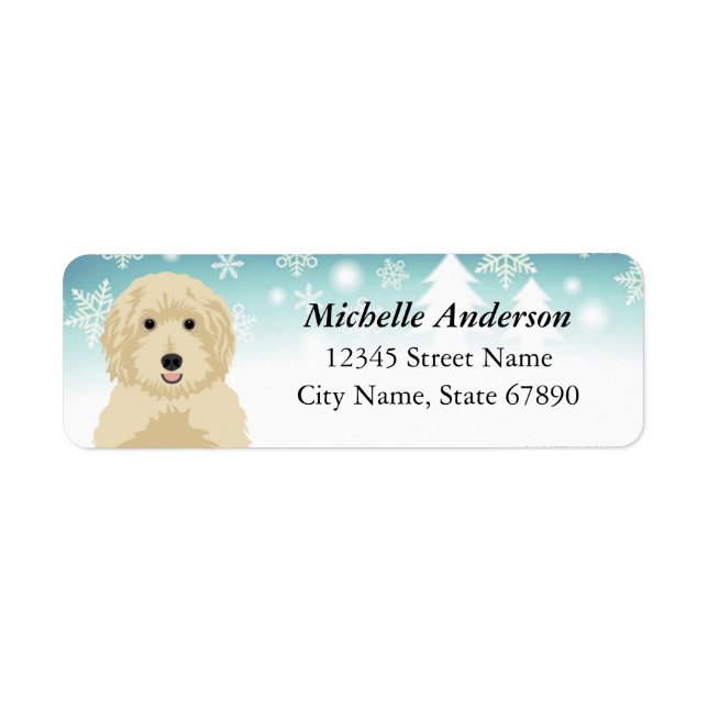 Étiquettes d'adresse de retour Goldendoodle (Devant)