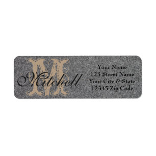 Étiquettes d'adresse de retour Gray Felt personnal